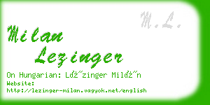 milan lezinger business card